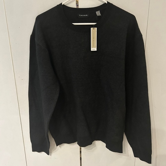 Tahari Women's Black viscose blend Crewneck Sweater - Picture 2 of 8